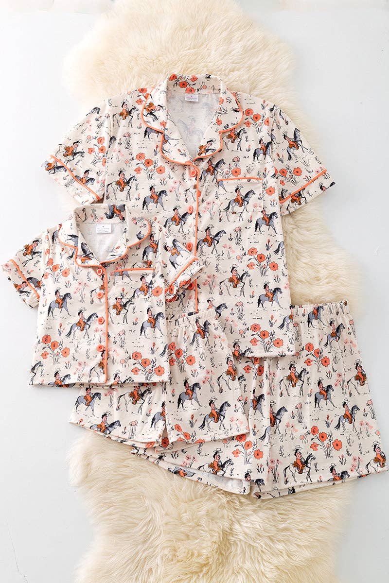 (GIRLS) Floral western pajamas.