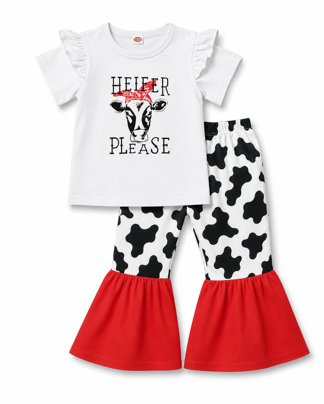 Cow 'Heifer Please' White Kids Outfit