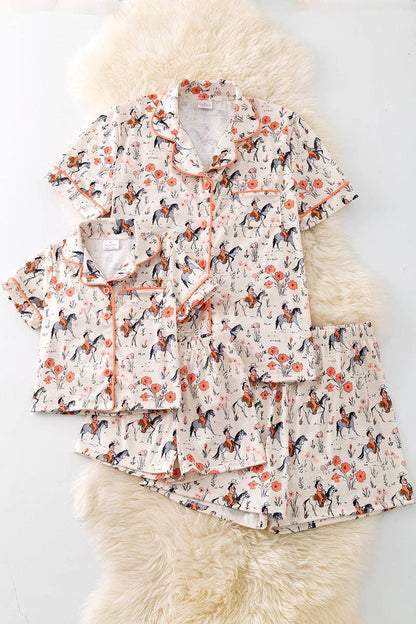 (GIRLS) Floral western pajamas.