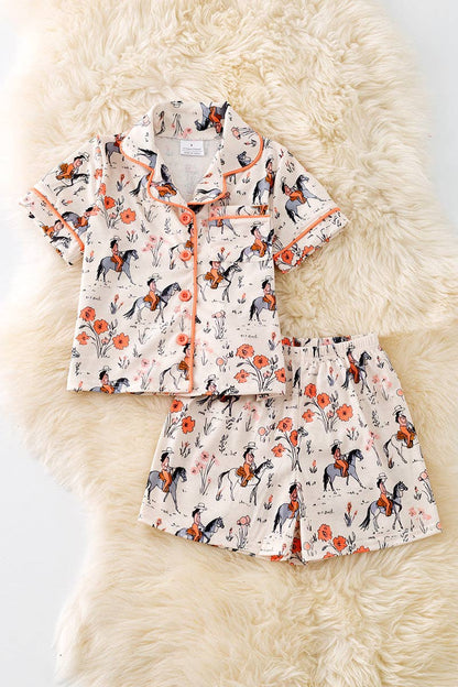 (GIRLS) Floral western pajamas.