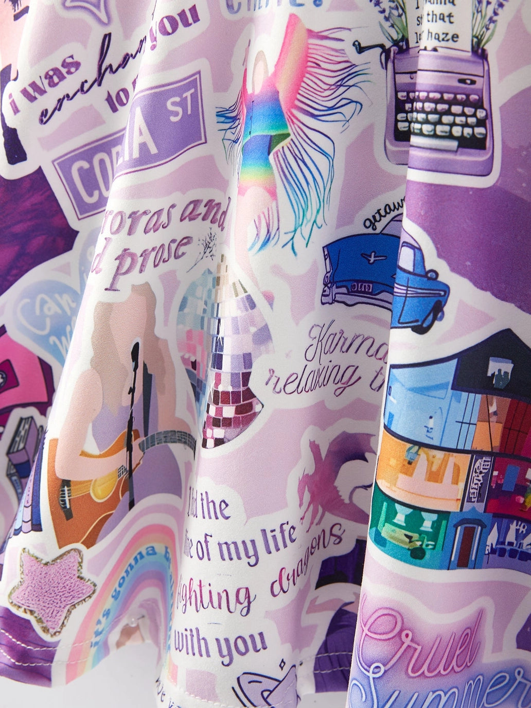 TS Print Girls Milk Silk Dress